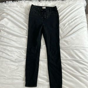 AMUSE SOCIETY Lace Up Black Denim Skinny Jeans Sz 25